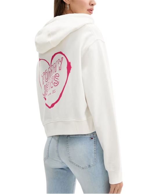 felpa c/stampa cuore,taglio morbido c/cappuccio Tommy Jeans | DW0DW21408YBL